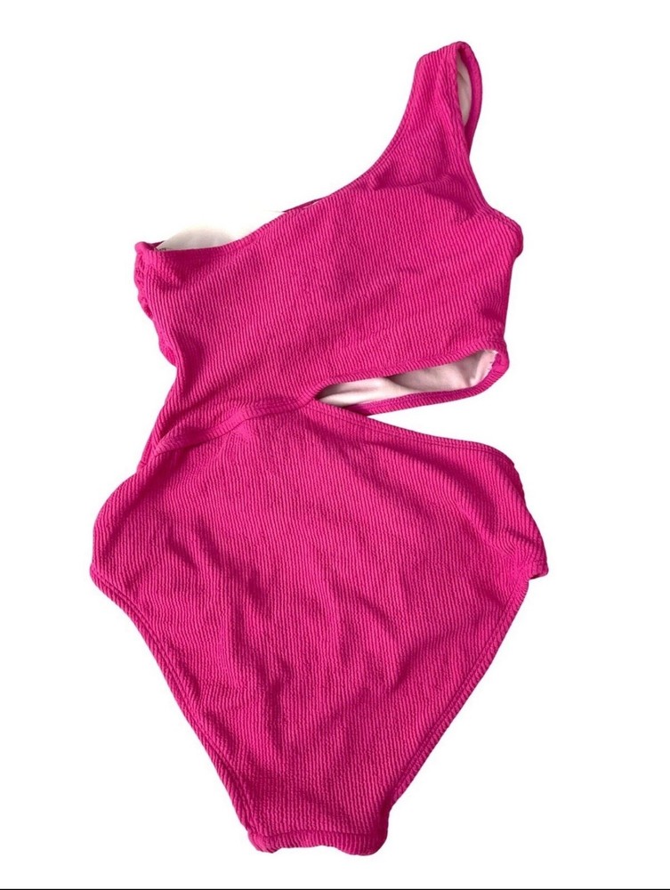 NWT Michael Kors One Shoulder Cutout Swimsuit Women’s Size 8 Cerise Pink