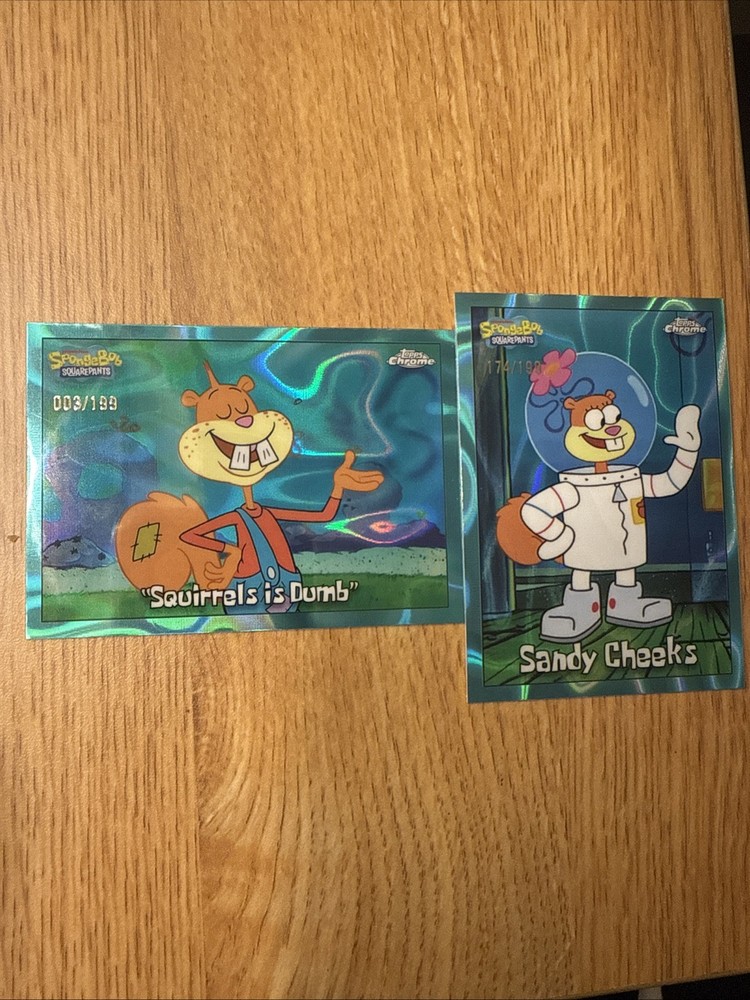 Topps Chrome SpongeBob Sandy Cheeks Blue Lava /199 Lot