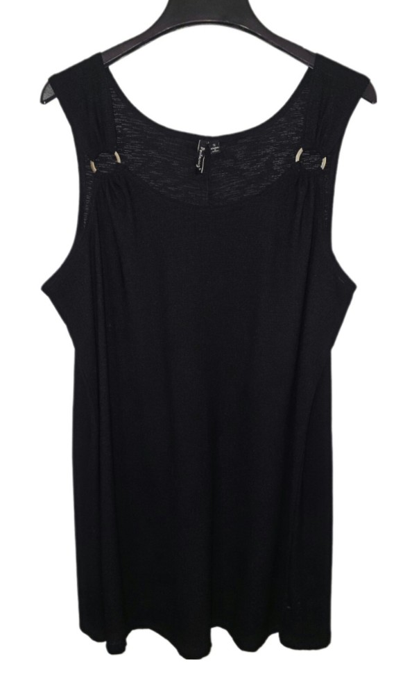 Portocruz Black Tank Style Pullover Swimsuit Coverup Women's Size 1X