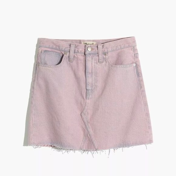 Madewell Rigid Denim A Line Mini Skirt Pink Denim Women's Size 26