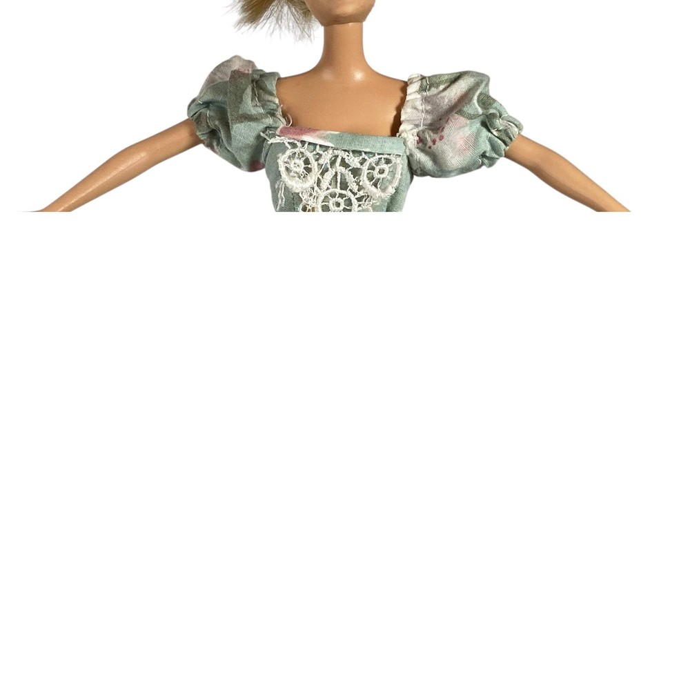Barbie Light Green Floral Dress Doll
