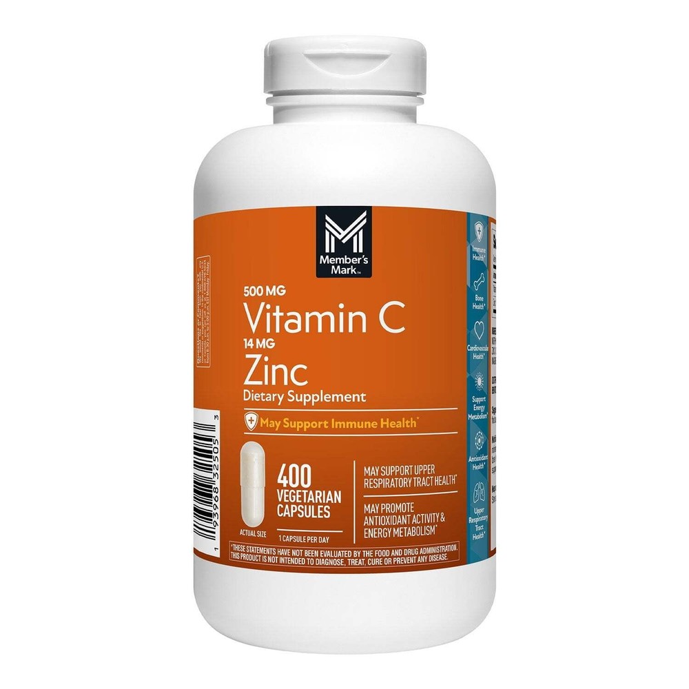 Member's Mark Vitamin C 500mg with Zinc Immune Support Capsules