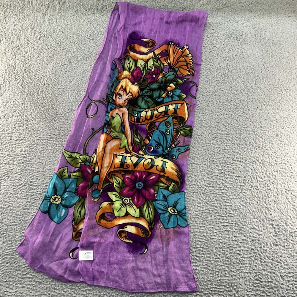 Disney Tinker Bell Womens Colorful Cartoon Scarf True Love Tattoo Design