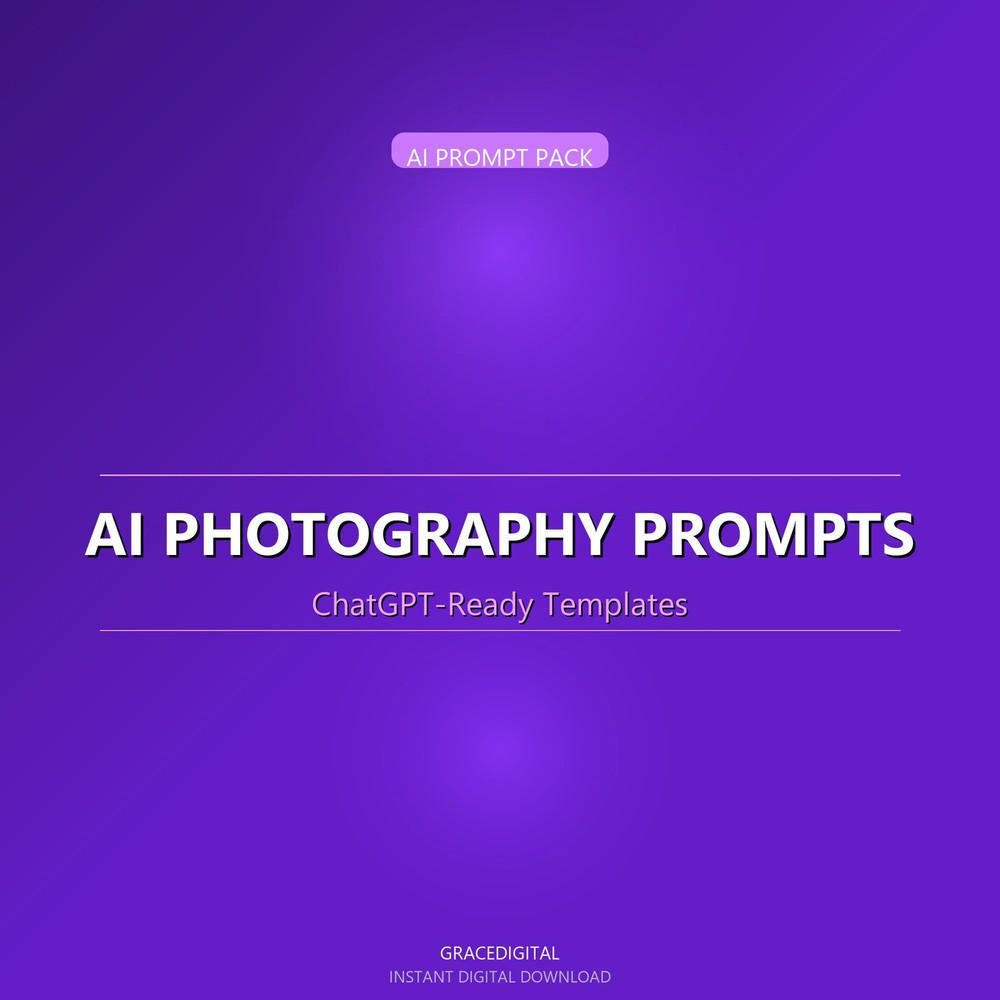 AI Product Photography Prompts | AI Prompts | Digital Download