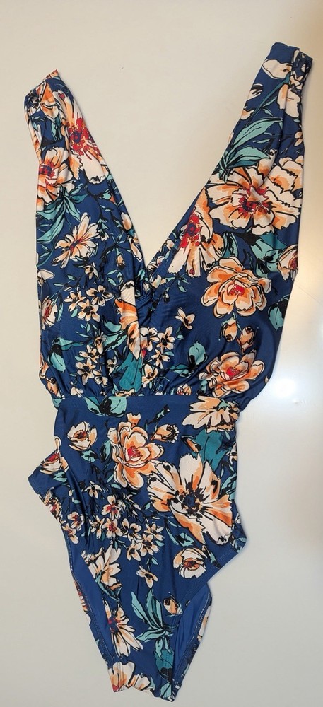 Modcloth NWT Women's The Lauren One-Piece Swimsuit - Blue - Size XL