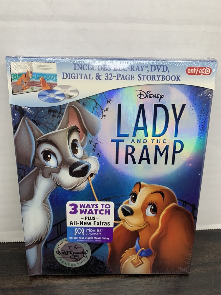 Disney's Lady and The Tramp Target Exclusive Blu Ray, DVD + Dig HD w/ Storybook