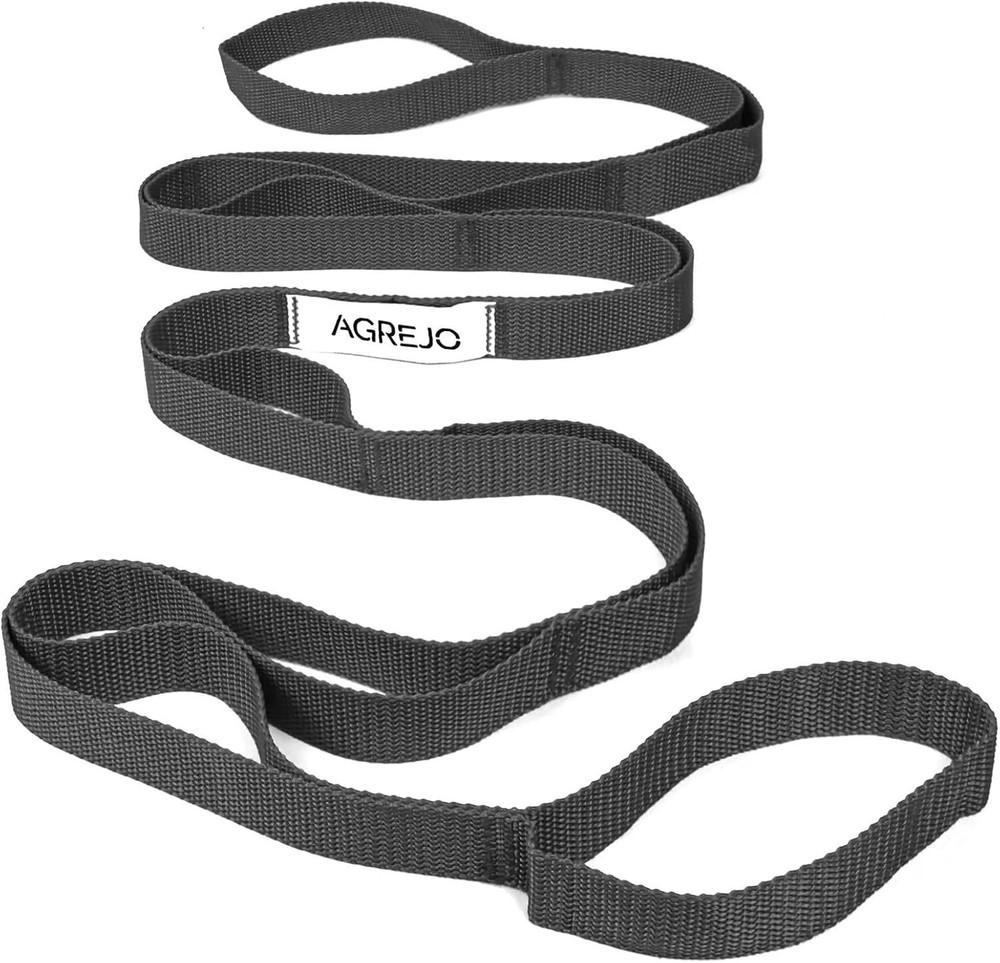 Stretching Strap Yoga Physical Therapy for Home Workout, 1-Pack Black