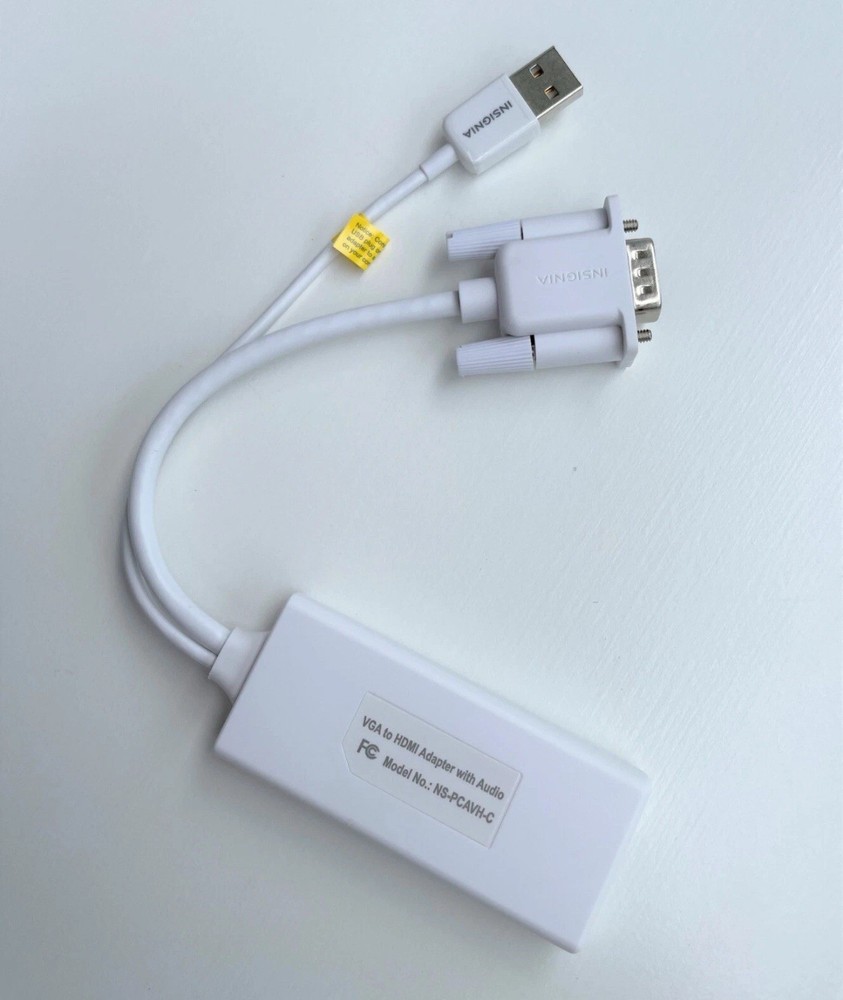 Insignia- VGA to HDMI Adapter - White adapter
