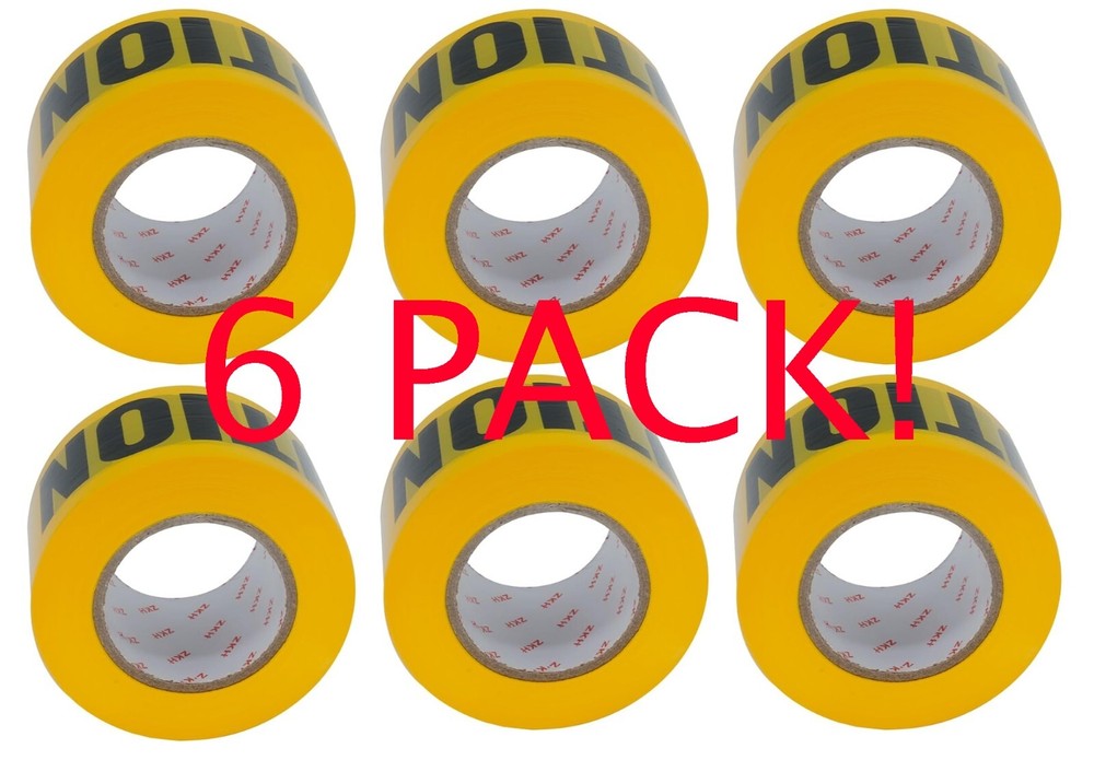 6 PACK! Barricade CAUTION Tape Yellow 3