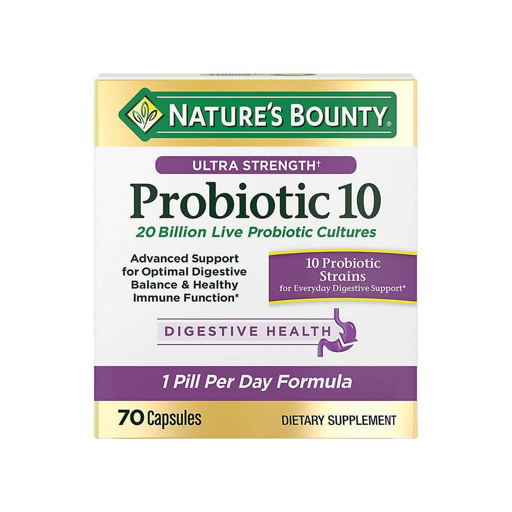 Nature's Bounty Probiotic 10 Digestive Health Support Supplement 70 Count