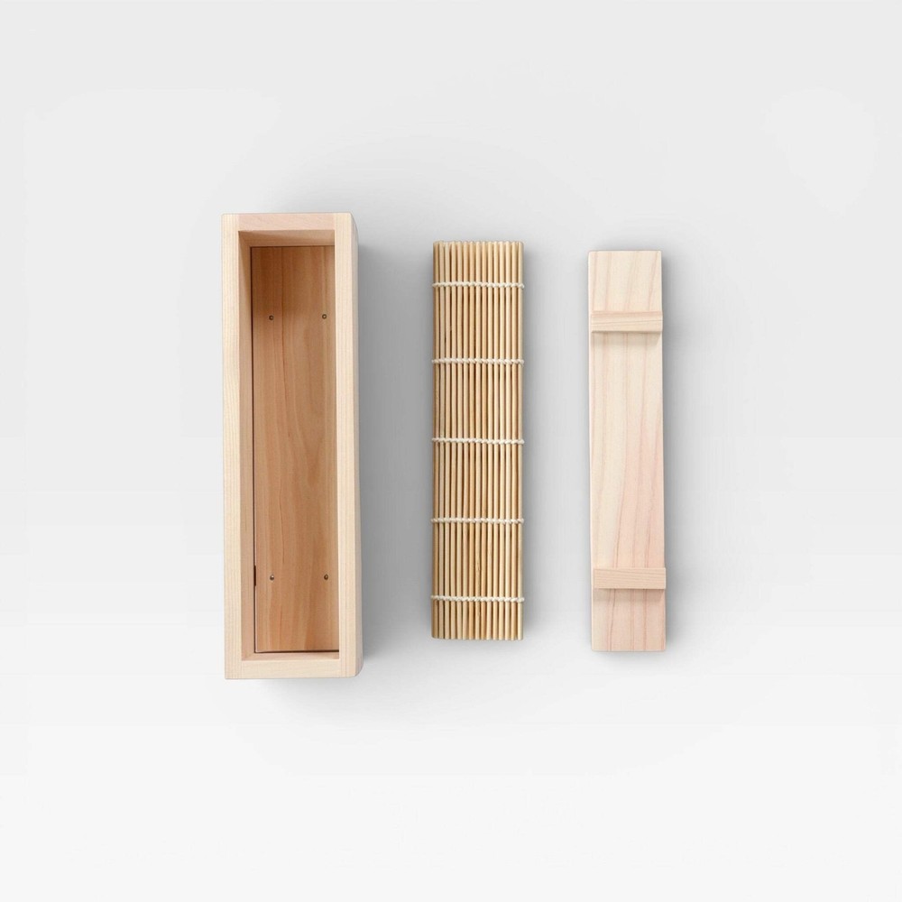 Japanese Wooden Sushi Rolling Set – Hinoki & Bamboo