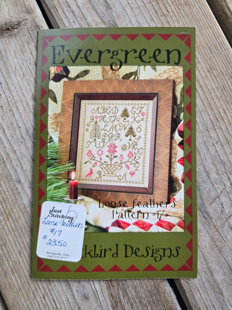 Blackbird Designs - Evergreen - Loose Feathers Pattern #17 - Cross Stitch Patter