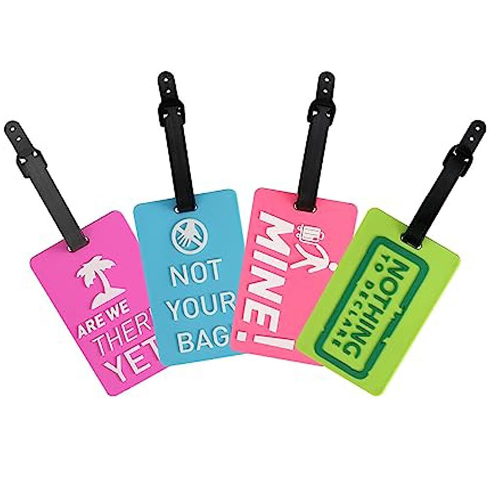4Pcs Travel Luggage Suitcase Labels ID Tags Personalized Bag Tags Suitcase Ta...