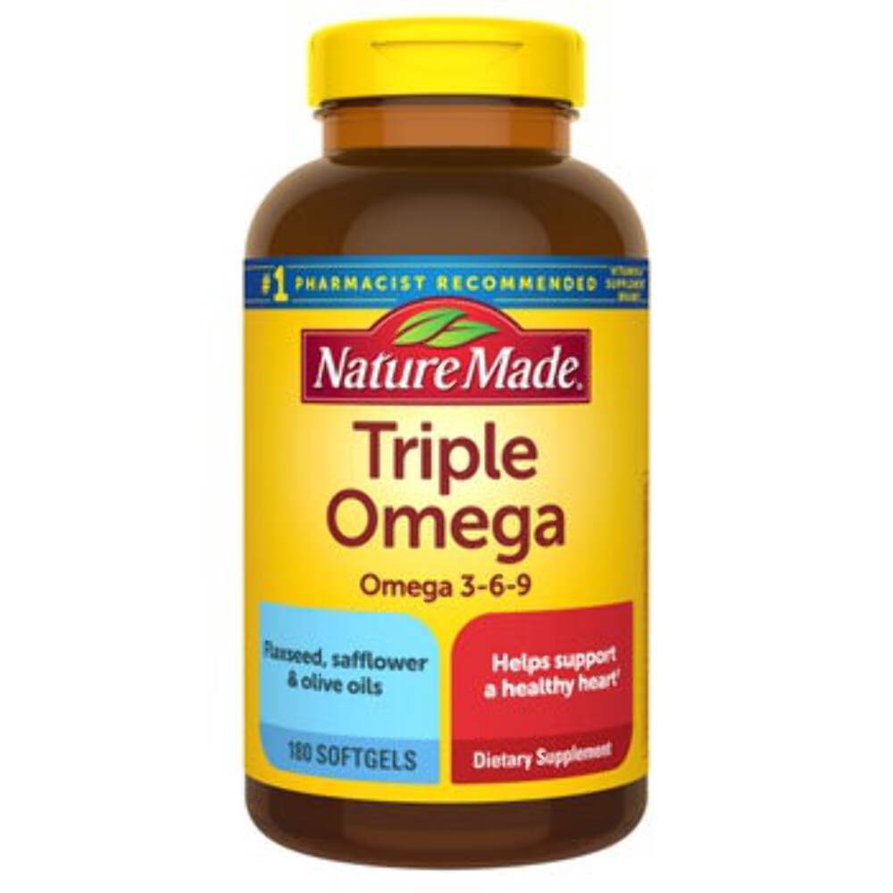 Nature Made Triple Omega Heart Health Support 180 Softgels Supplement