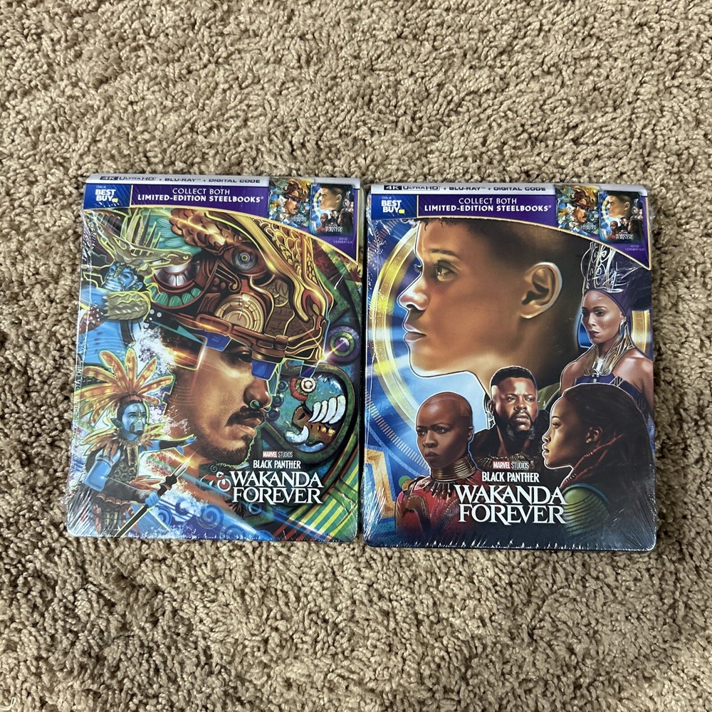 Black Panther Wakanda Forever, New Sealed Steel Book 2 Movie Set,4K, very Nice,