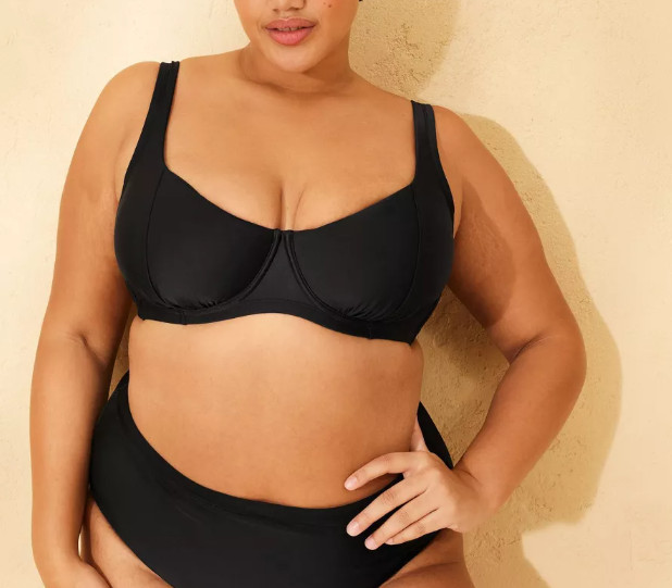 Women's Scooped Underwire Bikini Top - Wild Fable Black 22: Plus Size, Adjustabl