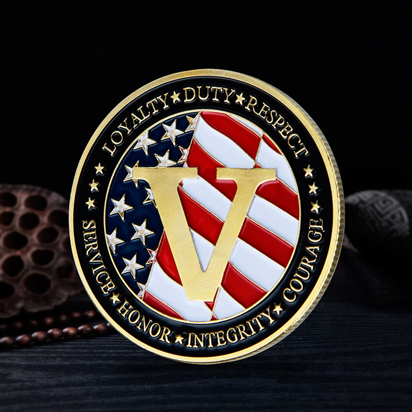 Commemorative Coin Military Challenge Coin Veterans US Army Loyaty Duty Respect