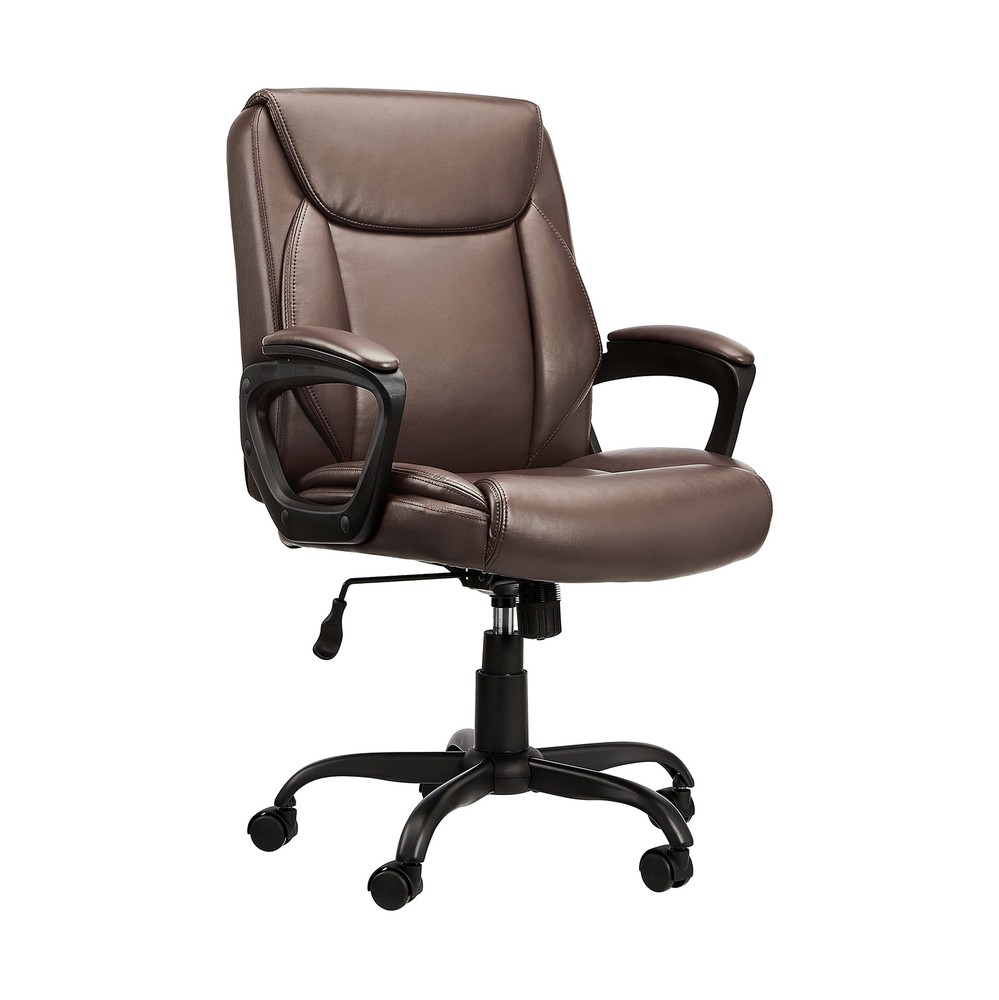 AmazonBasics PU-Padded Mid-Back Office Chair with Adjustable Height  -image