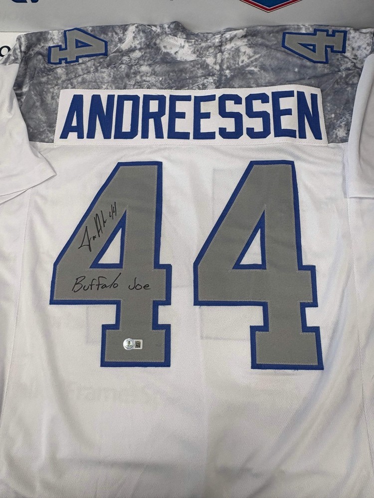 Joe Andreessen Signed Buffalo Bills Rivalry Custom Jersey - Beckett Coa