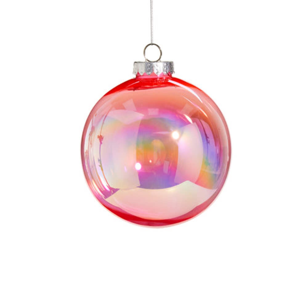 Shatterproof Seamless Bright Pink Iridescent Ball Ornament 6
