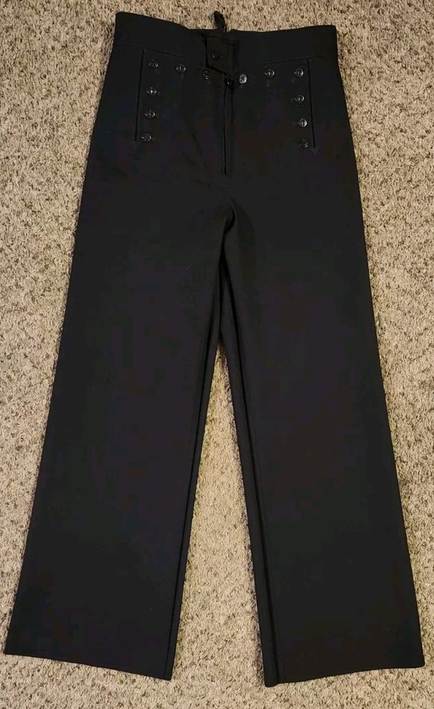 DEFENSE LOGISTICS AGENCY USN CRACKERJACK FAKE BUTTON FLY ZIPPER PANTS 32 R-image