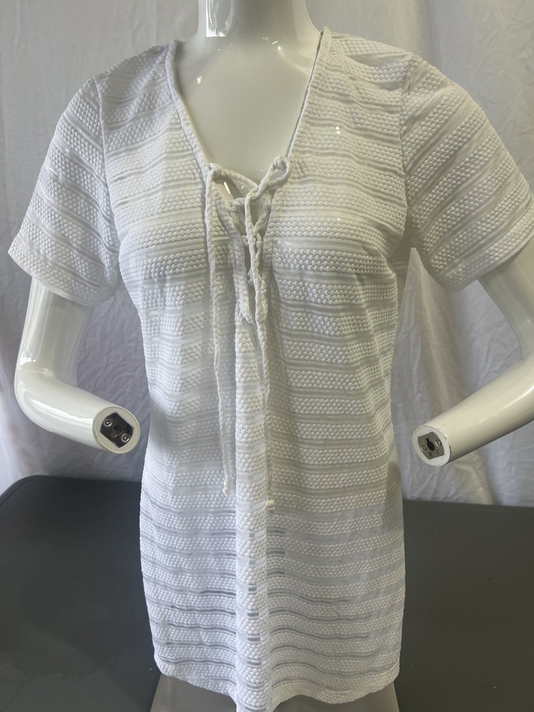 Portocruz White Sheer Pull Over Swim Cover Up  - Women's - Size Medium