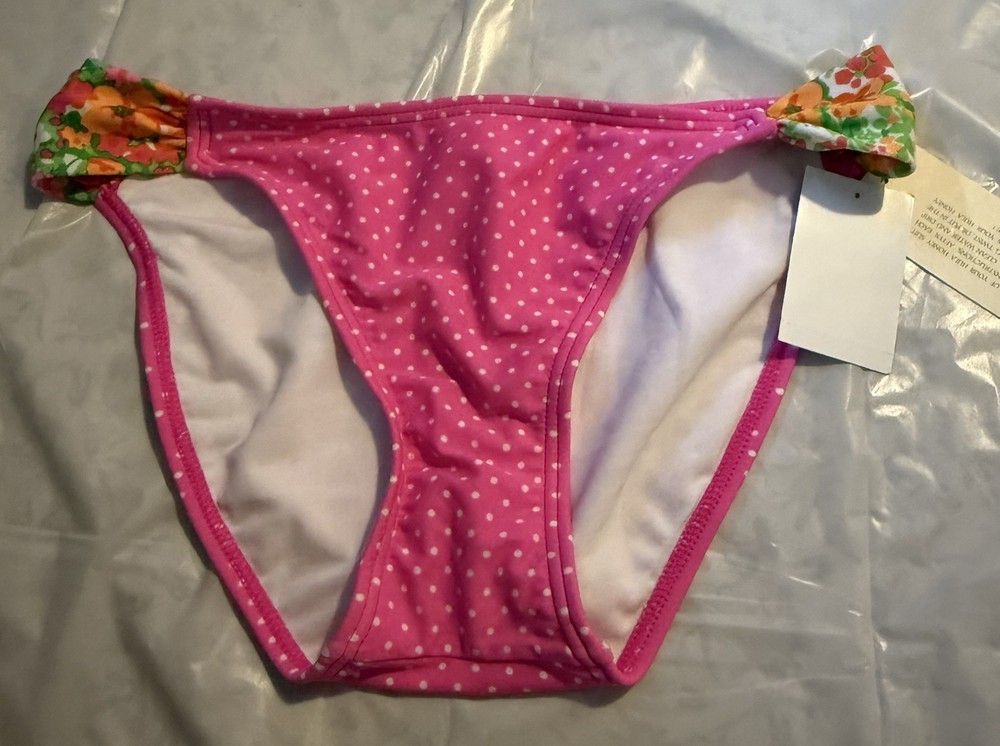 Women’s Medium Pink Polka Dot Hula Honey Swim Bikini Bottom NWT