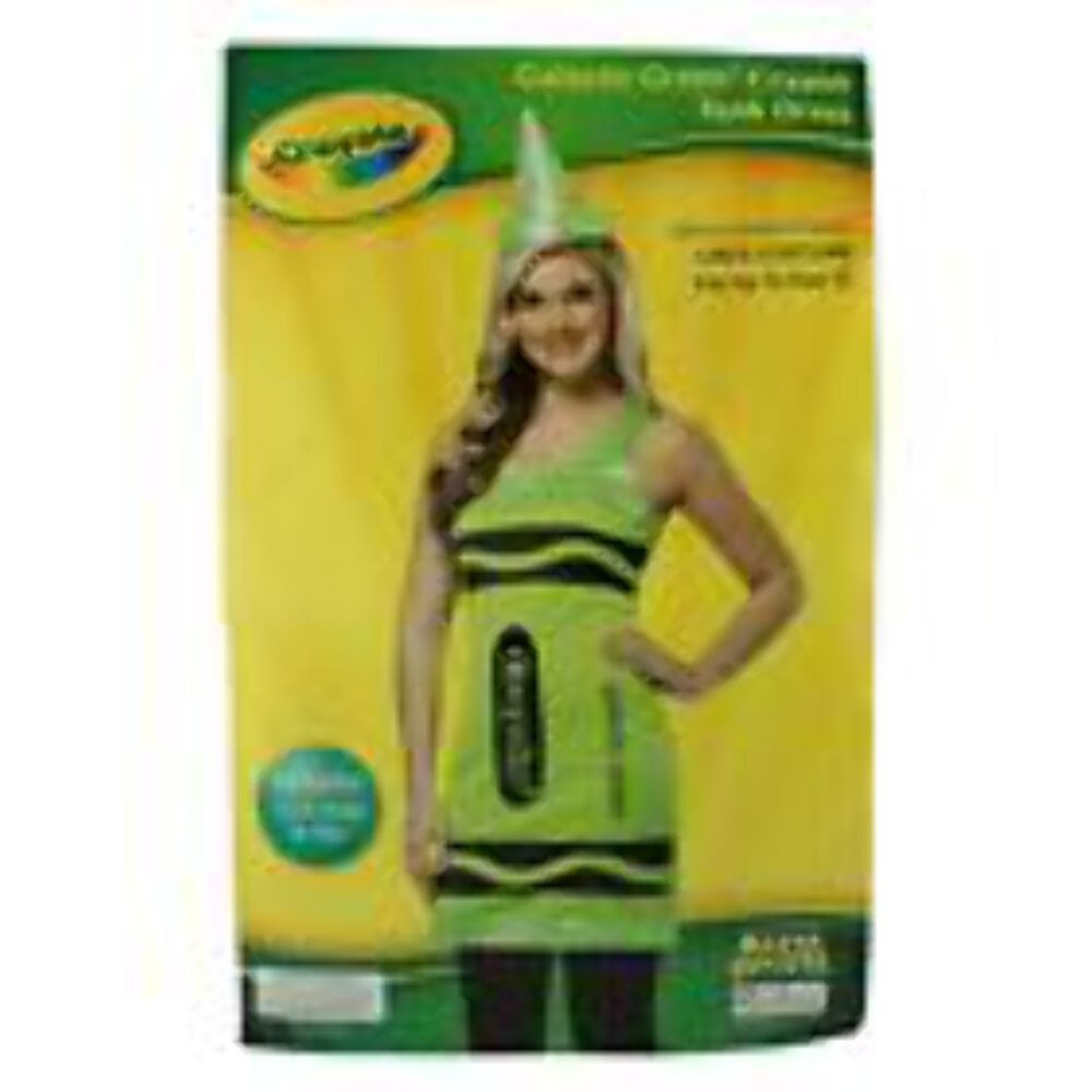 27516 - Crayola Vibrant Green Tank Dress, One Size, Ideal for Playful Events and