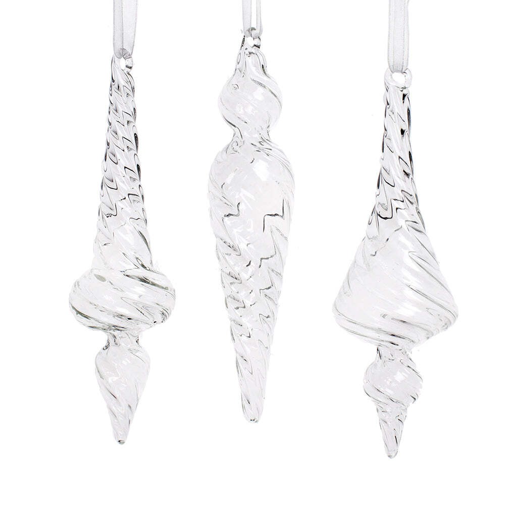 Crystal Spiral Design Glass Icicle 6