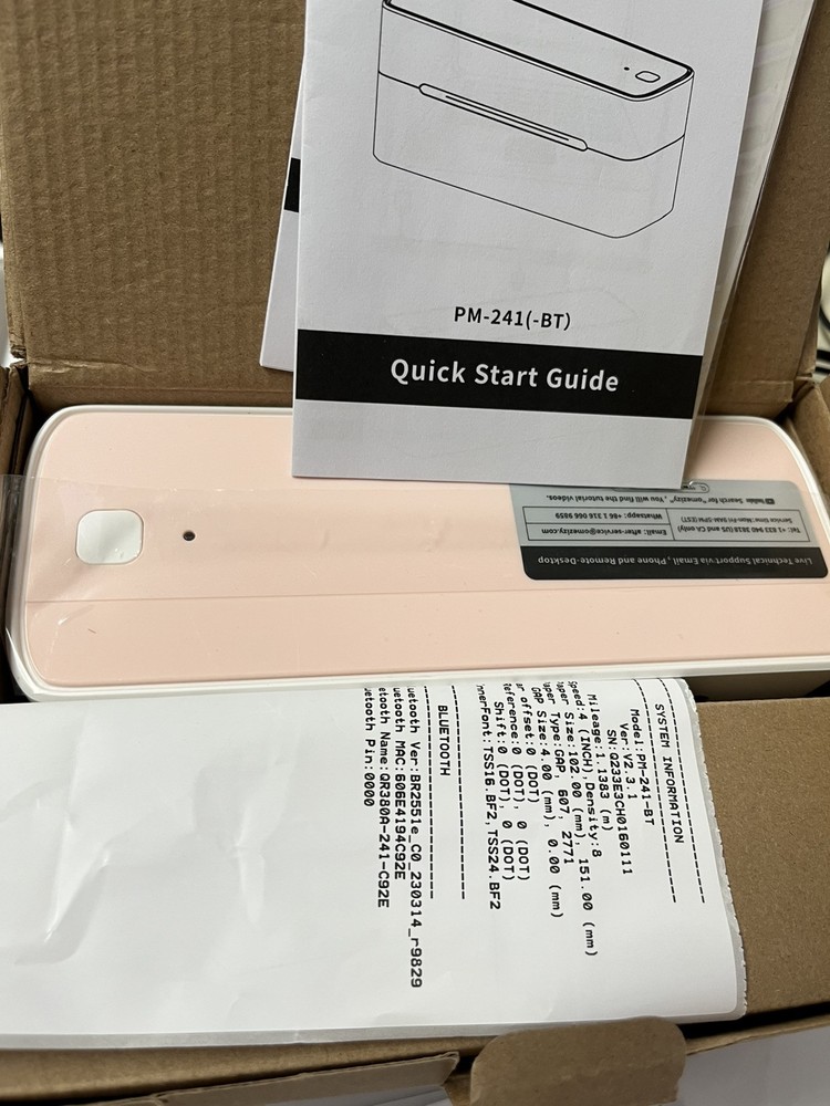 Bluetooth Thermal Label Printer PM-241-BT for Logistics UPS FedEx in White or Pink-image