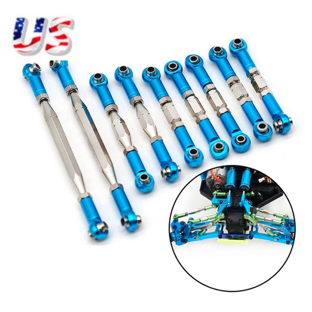 9PC 1/12 RC Car Alloy Steering Linkage Set for Wltoys 12428 12423 Upgrades
