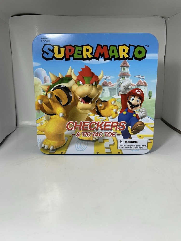 Super Mario Checkers and Tic-Tac-Toe Collector's Game Set by USAOPOLY INCOMPLETE
