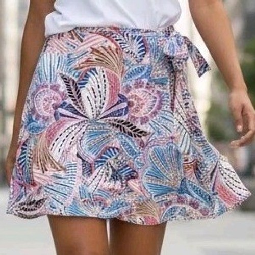 DR2 Daniel Rainn Floral Wrap Skort Boho Multicolor Women's Size Small