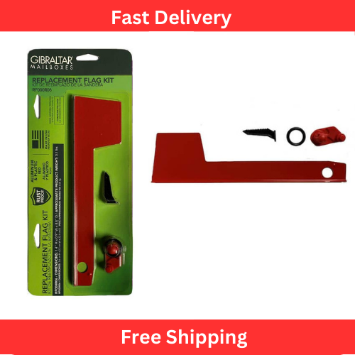 Durable Red Aluminum Mailbox Flag Kit for Architectural Mailboxes  