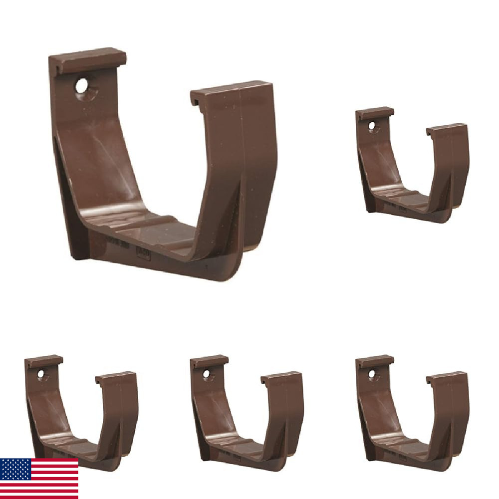 Amerimax Home Products Exterior Gutter Hook, Contemporary, Vinyl, Brown, 5-in. (