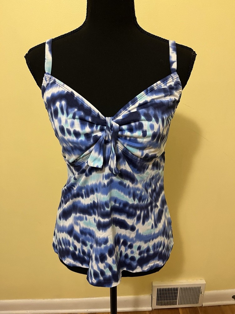 Beach House Swimwear Top Size 12 Blue Adjustable Straps In Perfect Condition