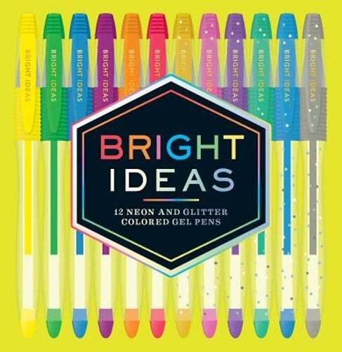 Bright Ideas: 12 Neon and Glitter Colored Gel Pens by Chronicle Books: New