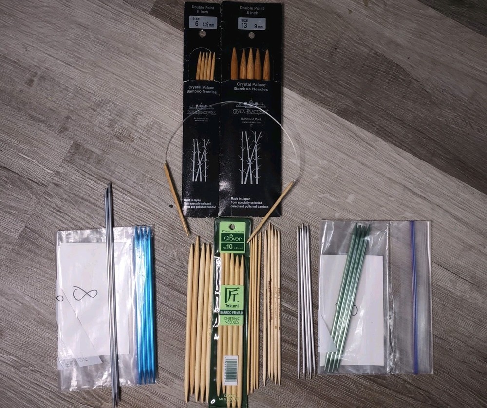 Vintage Knitting Needle Lot - Clover Takumi, Crystal Palace Bamboo, Various Size
