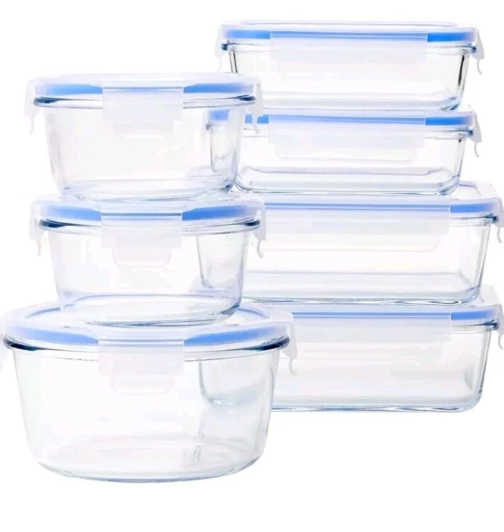 AmazonBasics Glass Locking Food Storage Containers - 14-Piece Set-image