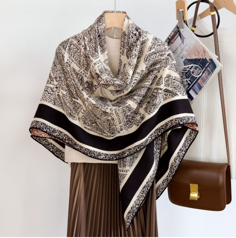Luxury 70% Cashmere 30% Silk Double Face Square Scarf Shawl 135cm C31