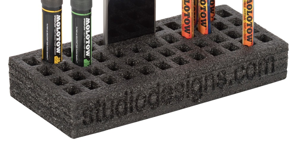 Modern Flexible Foam Table Top Organizer for Markers 2 Pk, 15 mm Slots