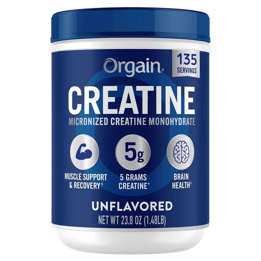 Orgain Micronized Creatine Monohydrate Powder Unflavored Vegan 1.48 lbs