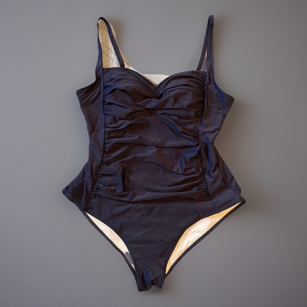 Ekouaer 1-pc Swim Bathing Suit Women's Size XXL Navy Blue Slimming Nice!