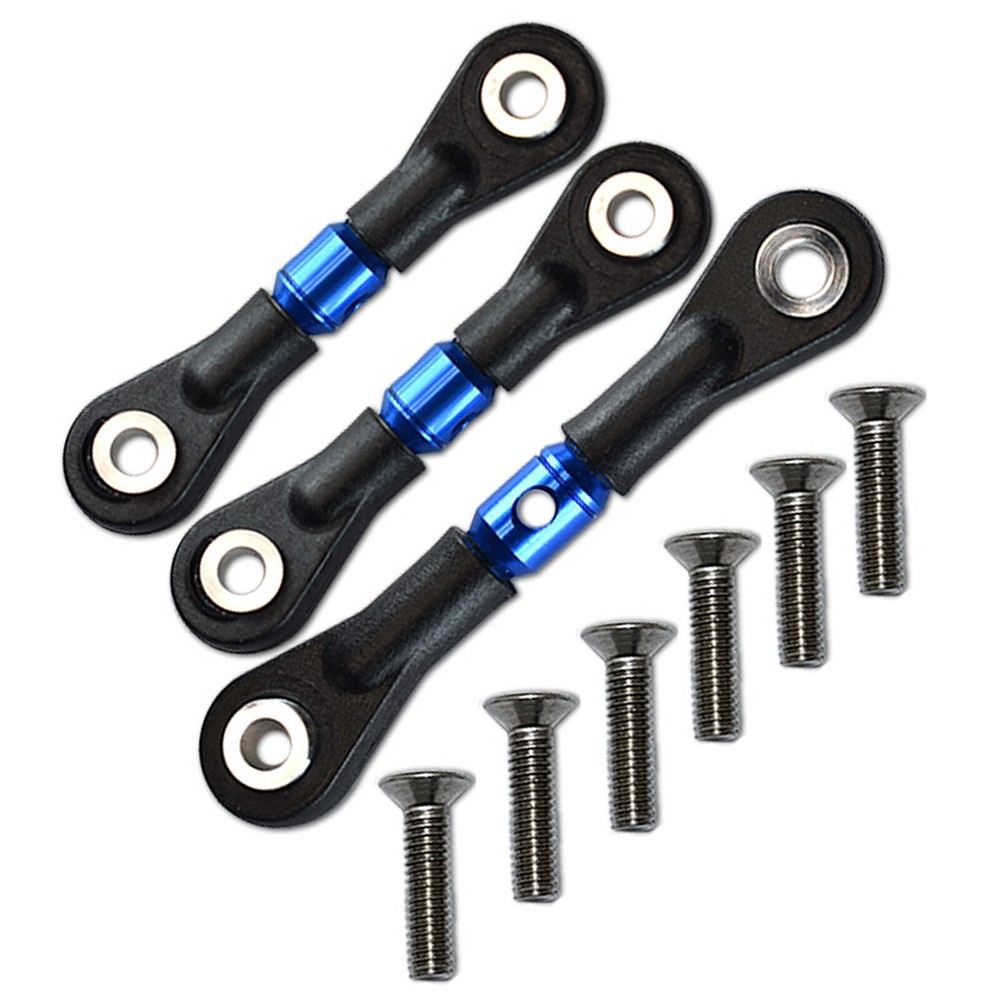 3Pcs Aluminum Alloy Tie Rod Set for Tamiya TT02 1/10 RC Car Upgrade