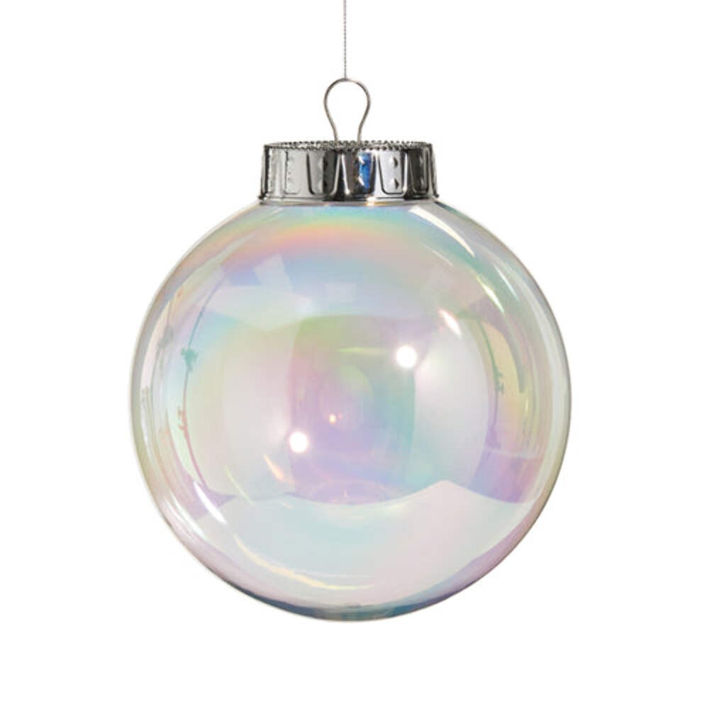 Shatterproof Seamless Clear Iridescent Ball Ornament 8