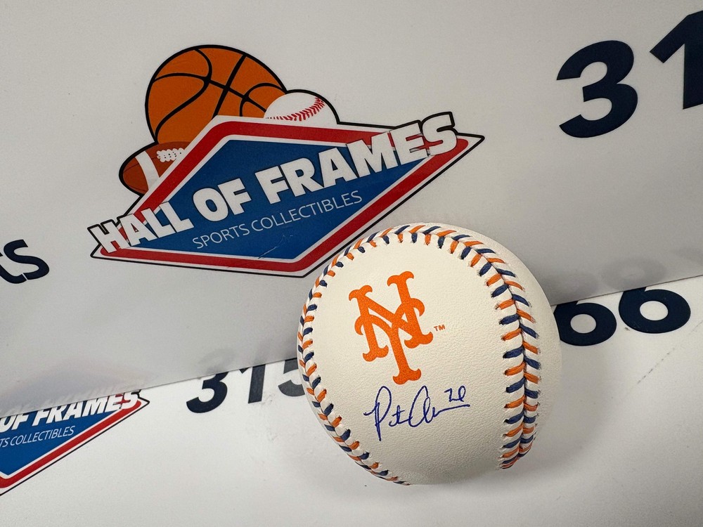 Pete Alonso Signed Mets Mlb Logo Signed Baseball - Fanatics Coa