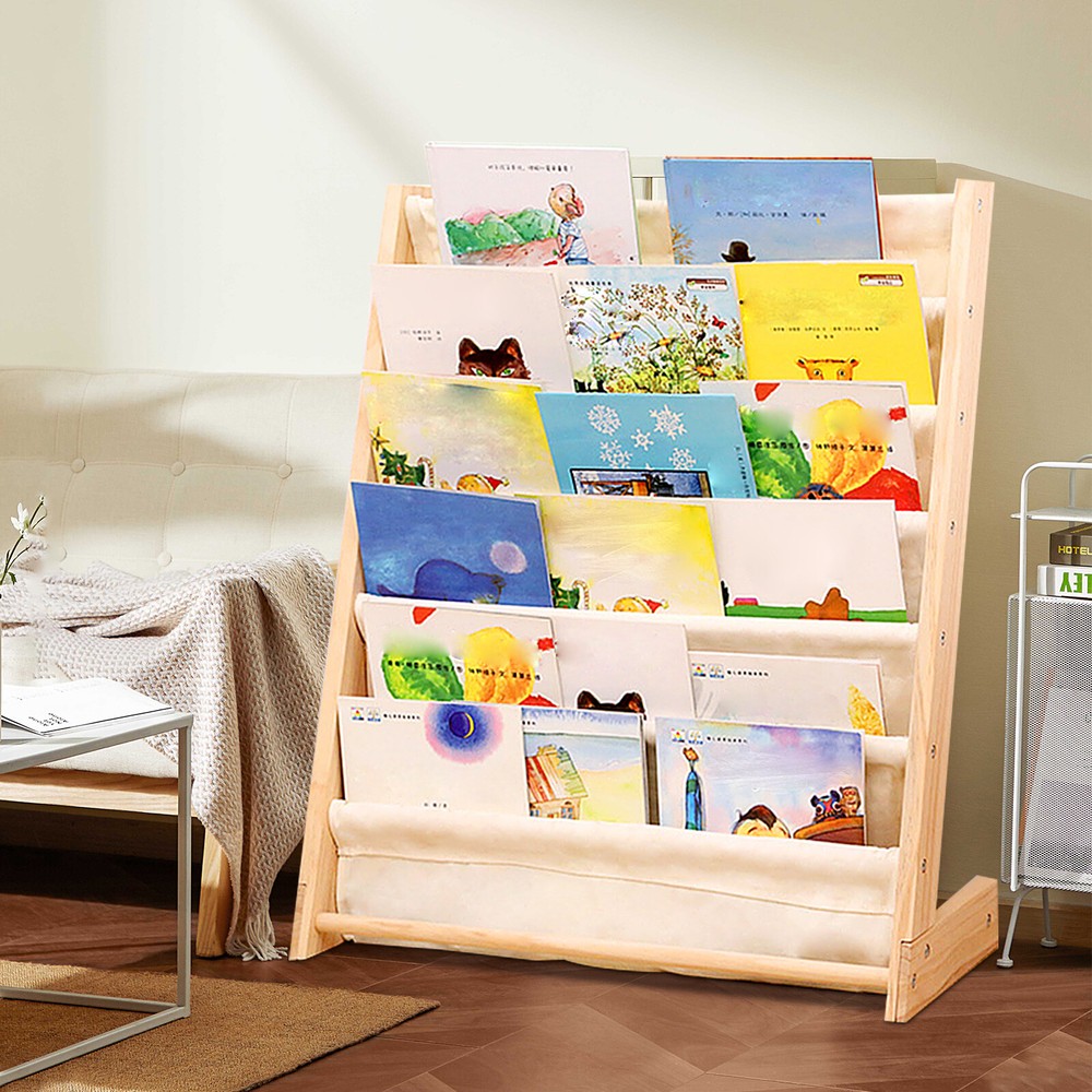 Wooden Bookcase Children Kids Book Shelf Rack Storage Bookshelf for Kids Bedroom