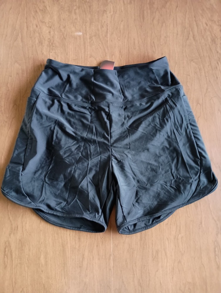Santiny Women's Black Swim Shorts Built In Briefs 2 Pockets Sz Small