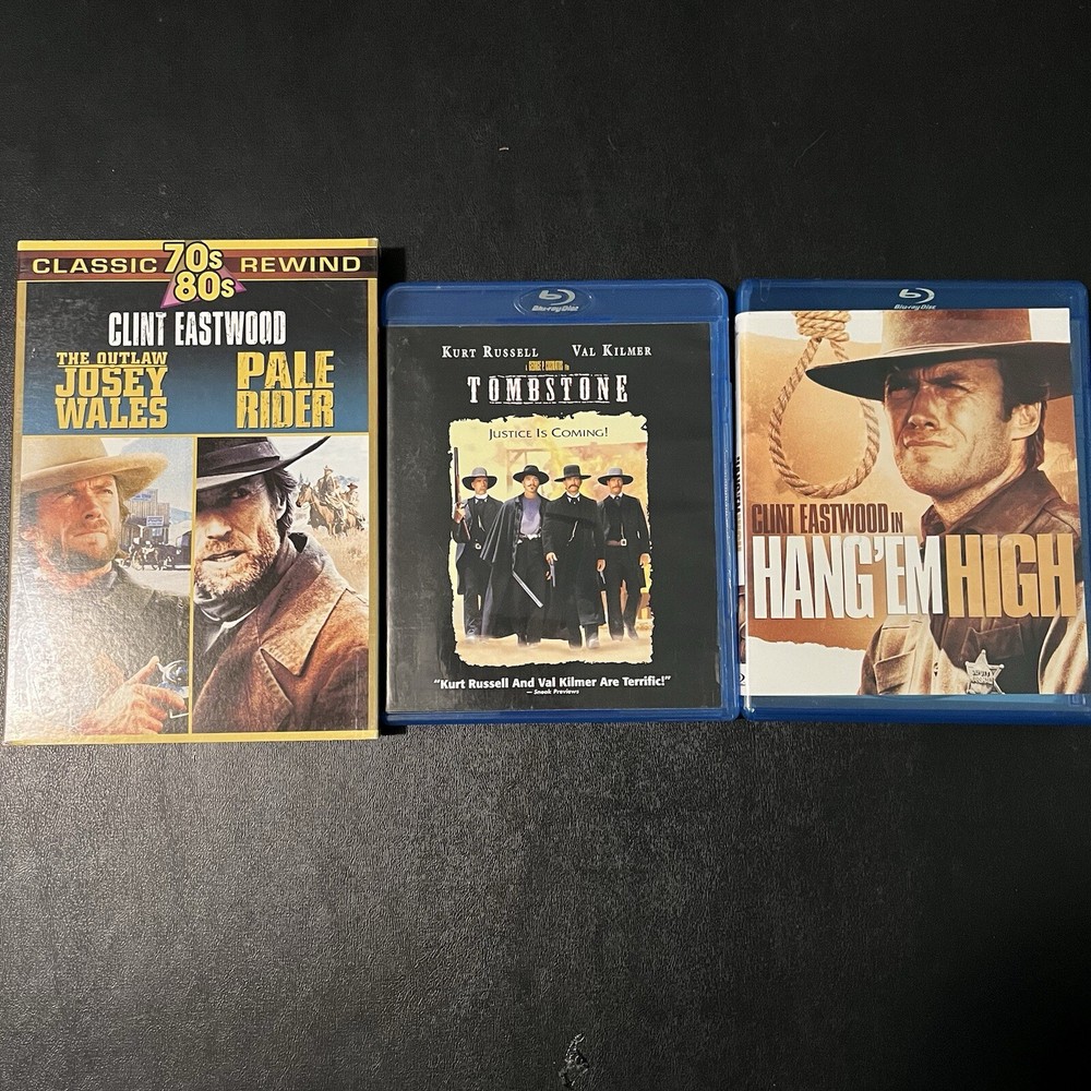 Western Movies Lot Of 4 Movies 3 Clint Eastwood Movies And Tombstone