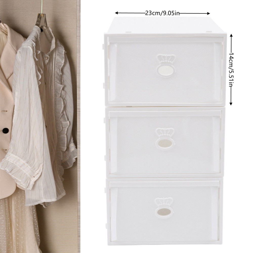 3 Drawer Storage Bin Cabinet Organizer Container Unit Boxes Stackable Plastic